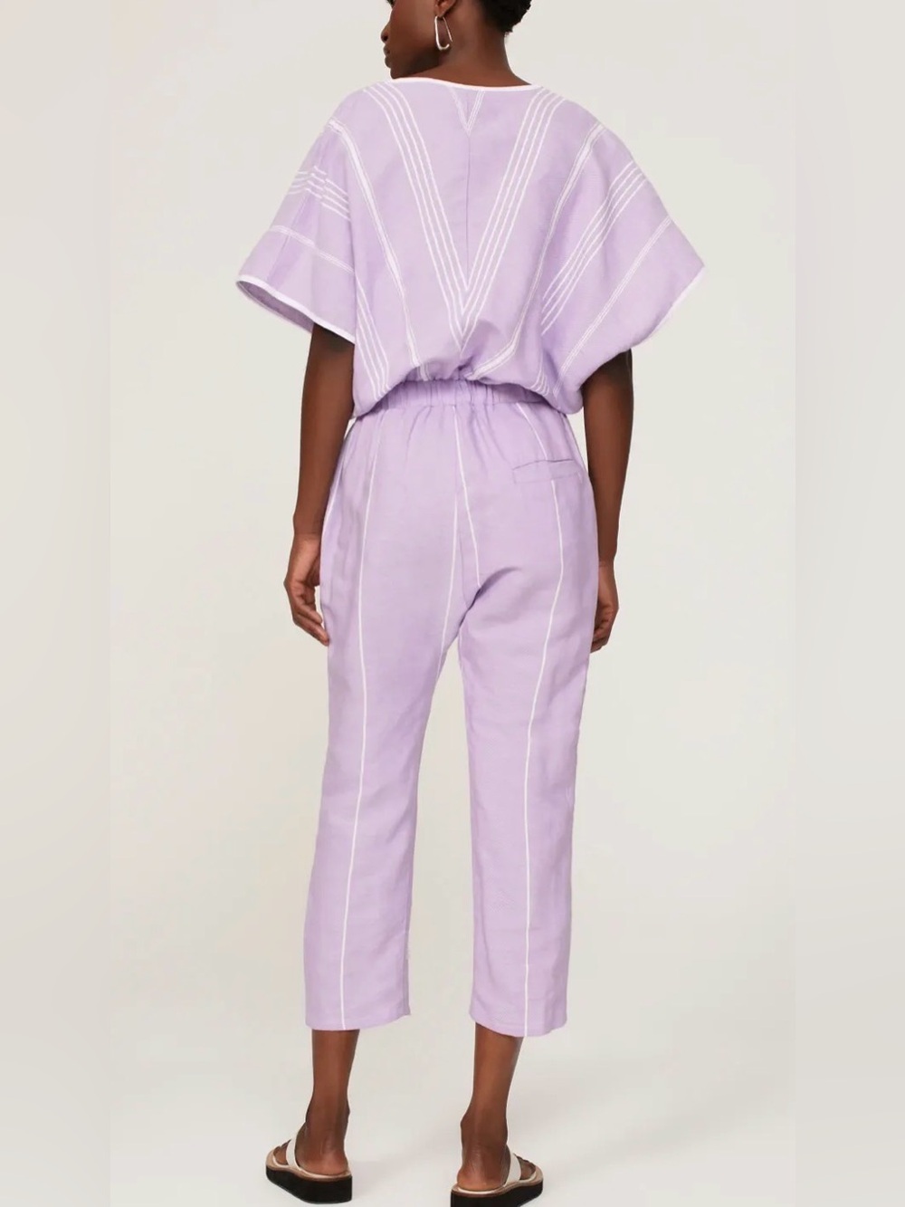 Paradised - Merri Jumpsuit, Striped V-Neck - Picture 3 of 9